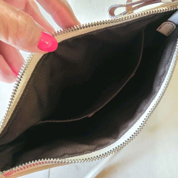 Coach 7578 Slim Demi Zip Shoulder Crossbody Bag Leather Ivory White Logo Lozenge - Picture 12 of 16